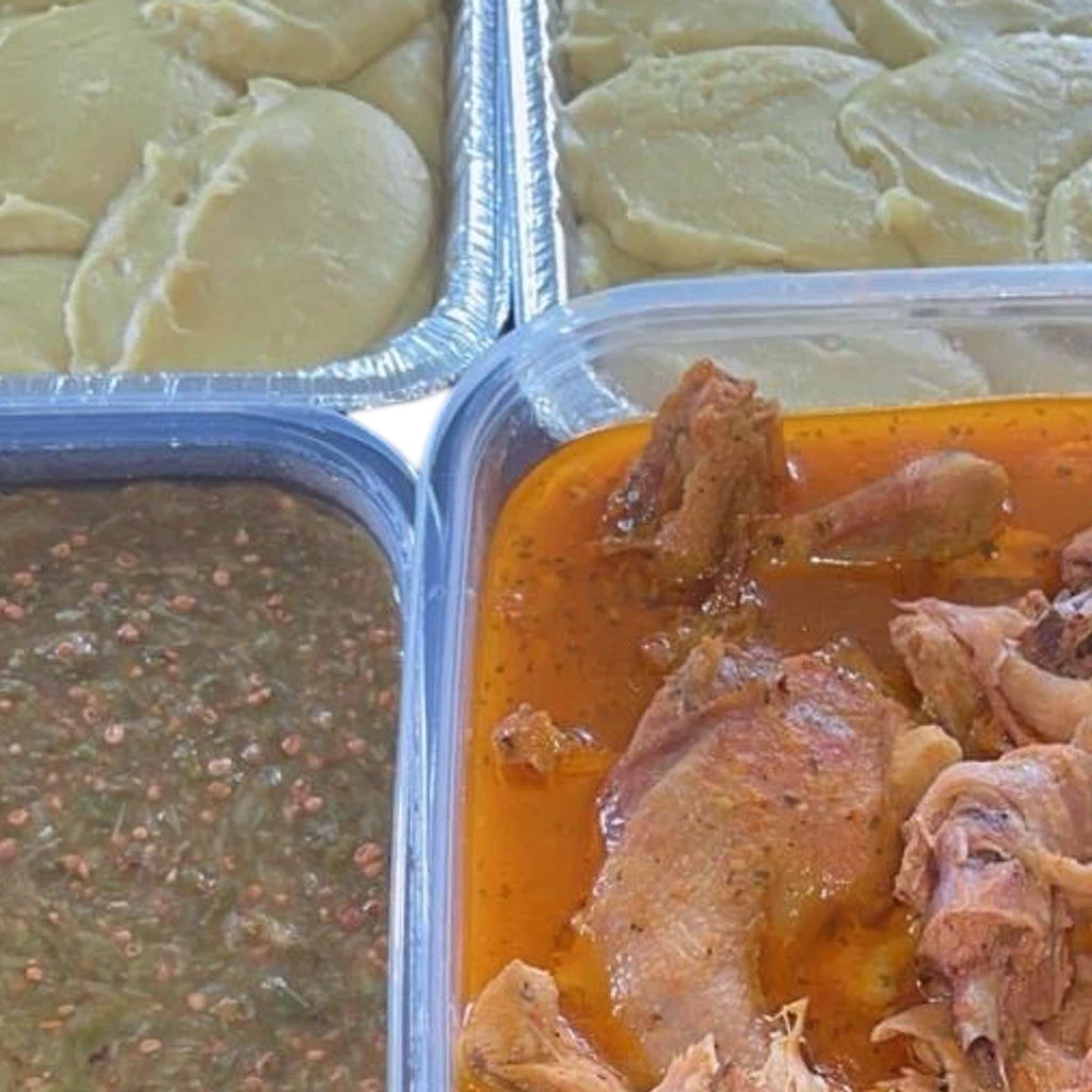 Tho (Okra & Tomato Sauce with Corn Fufu)